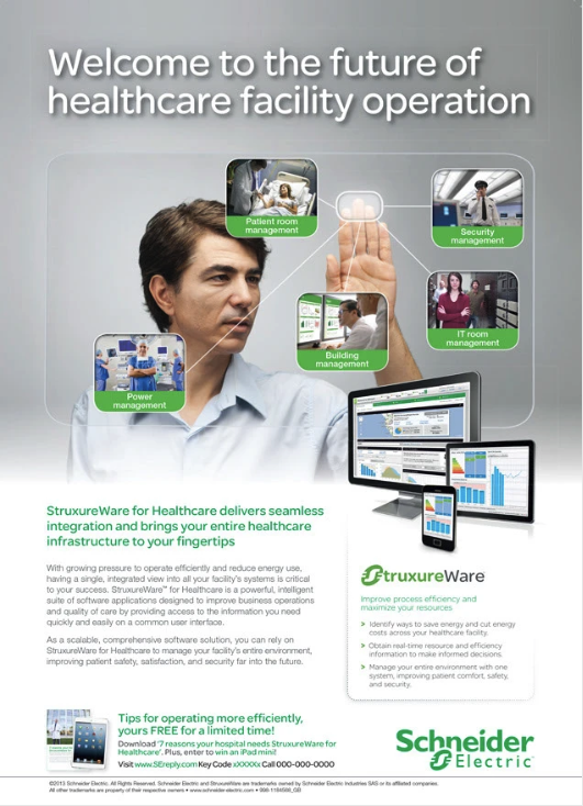 Schneider Electric healthcare facility operation advert