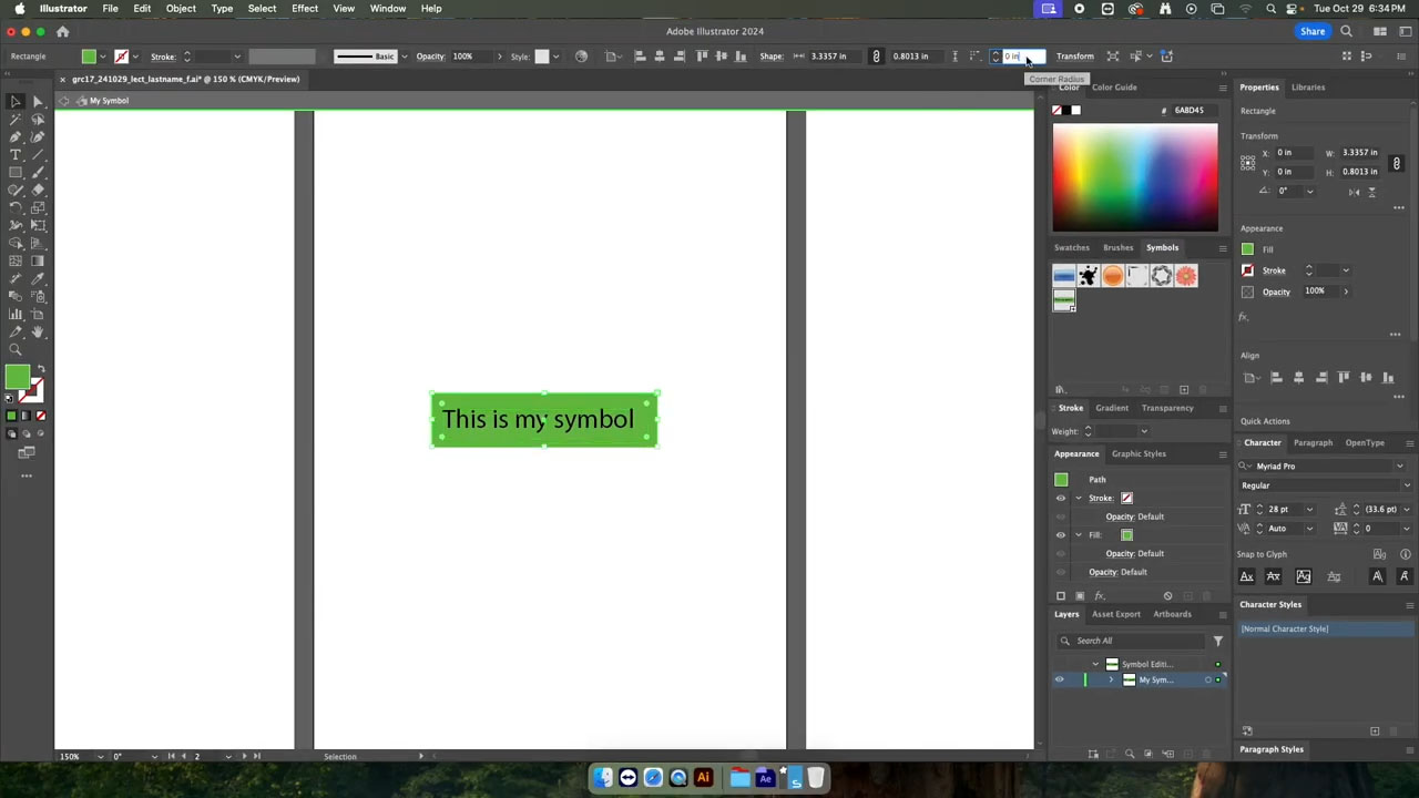 Using symbols in Illustrator